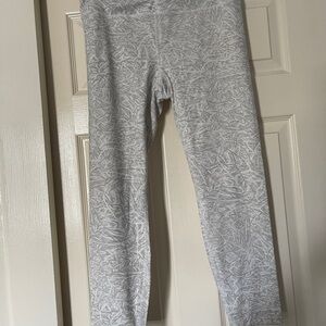 Zyia Pewter Fog Knife Waisted 7/8 24" Leggings Gray White Rare Find